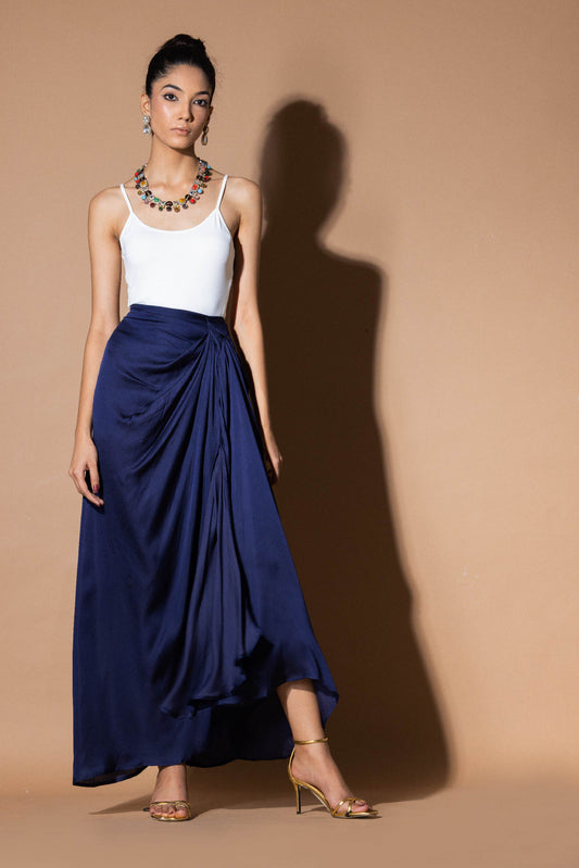 Misty Blue Wrap Skirt