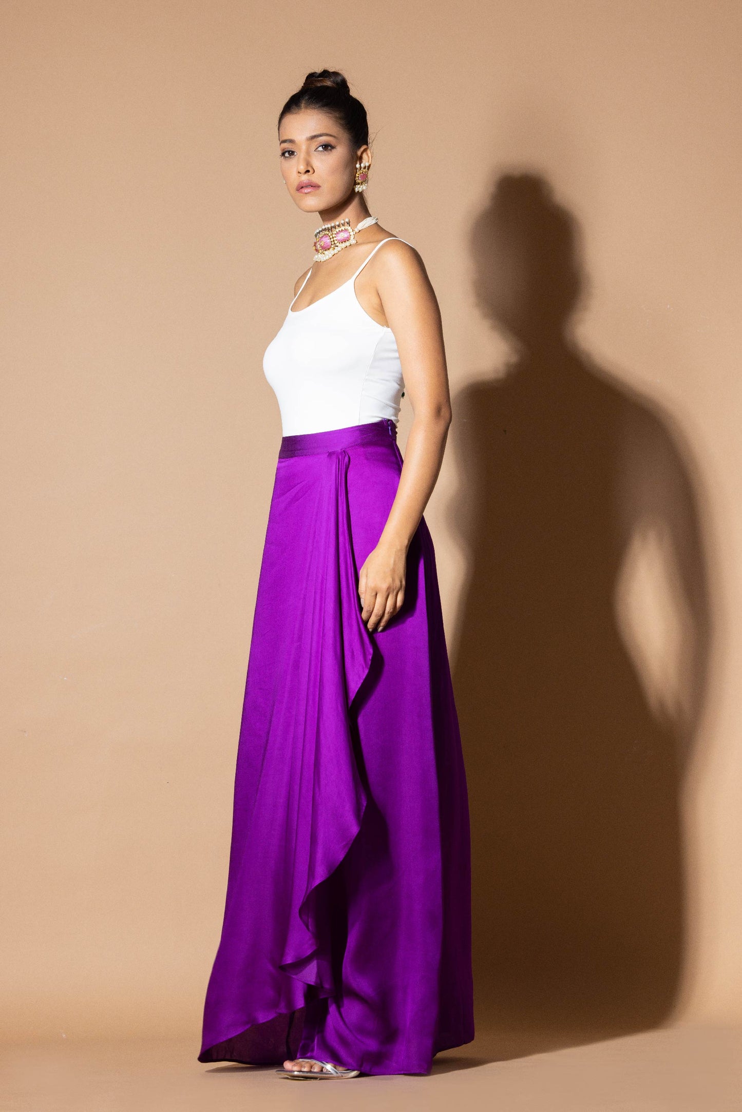 Afterglow Purple Draped Skirt