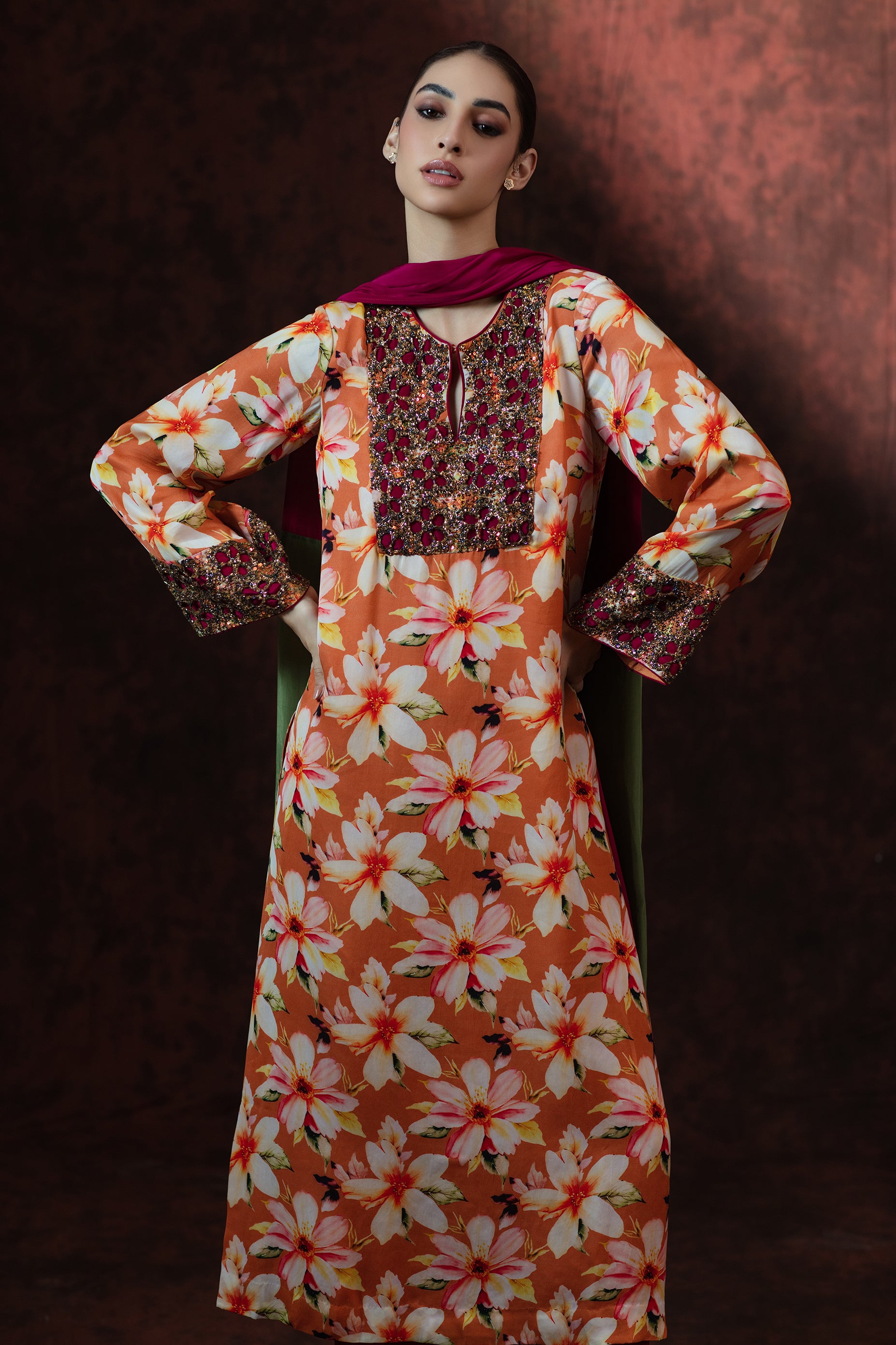 Cosmos Bloom Kurta Set