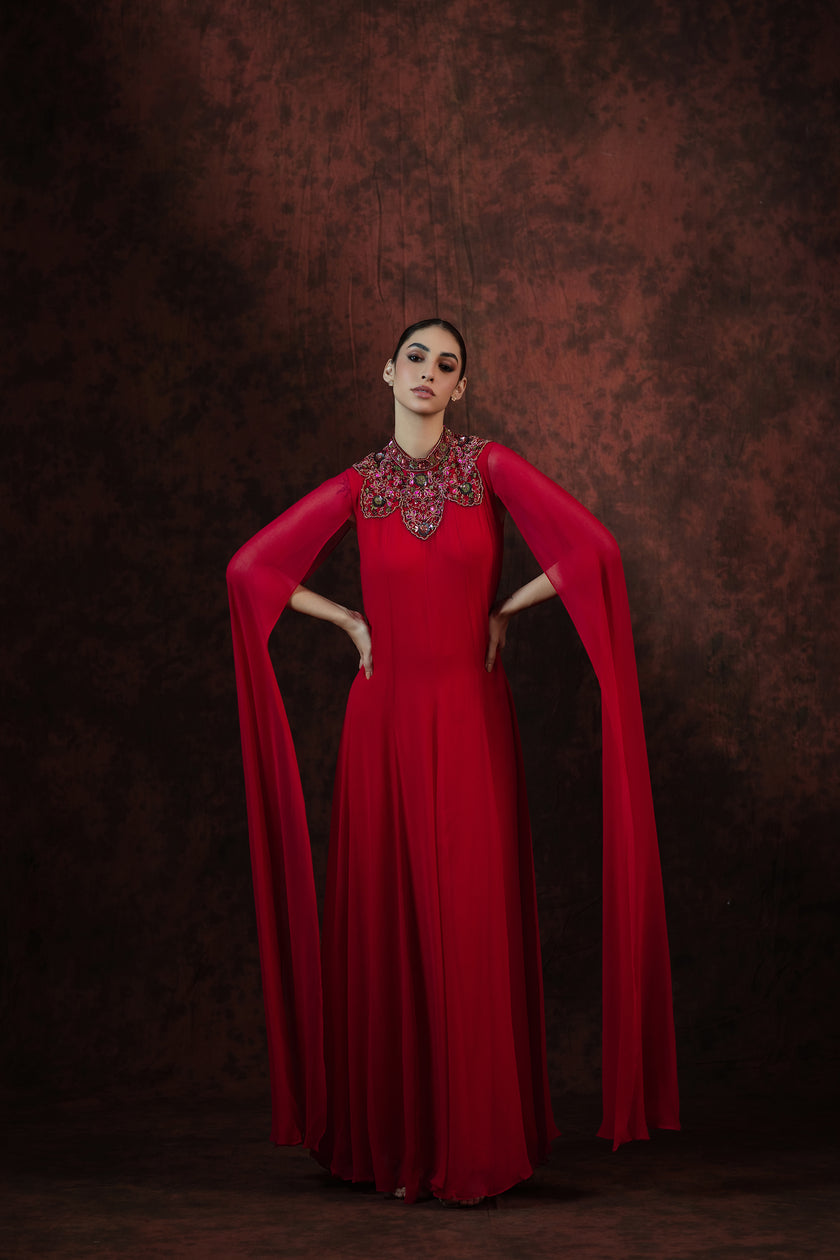 Pink Sandstorm Hand Embroidered Gown