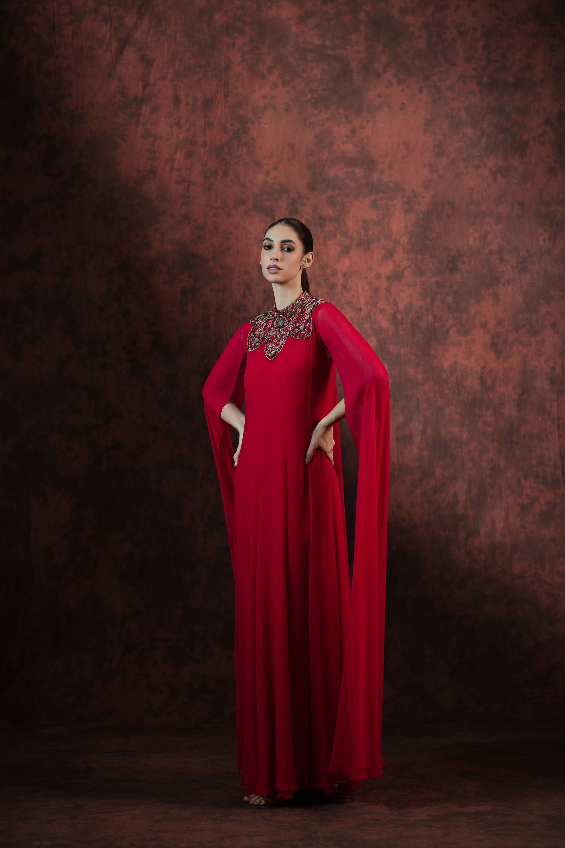 Pink Sandstorm Hand Embroidered Gown