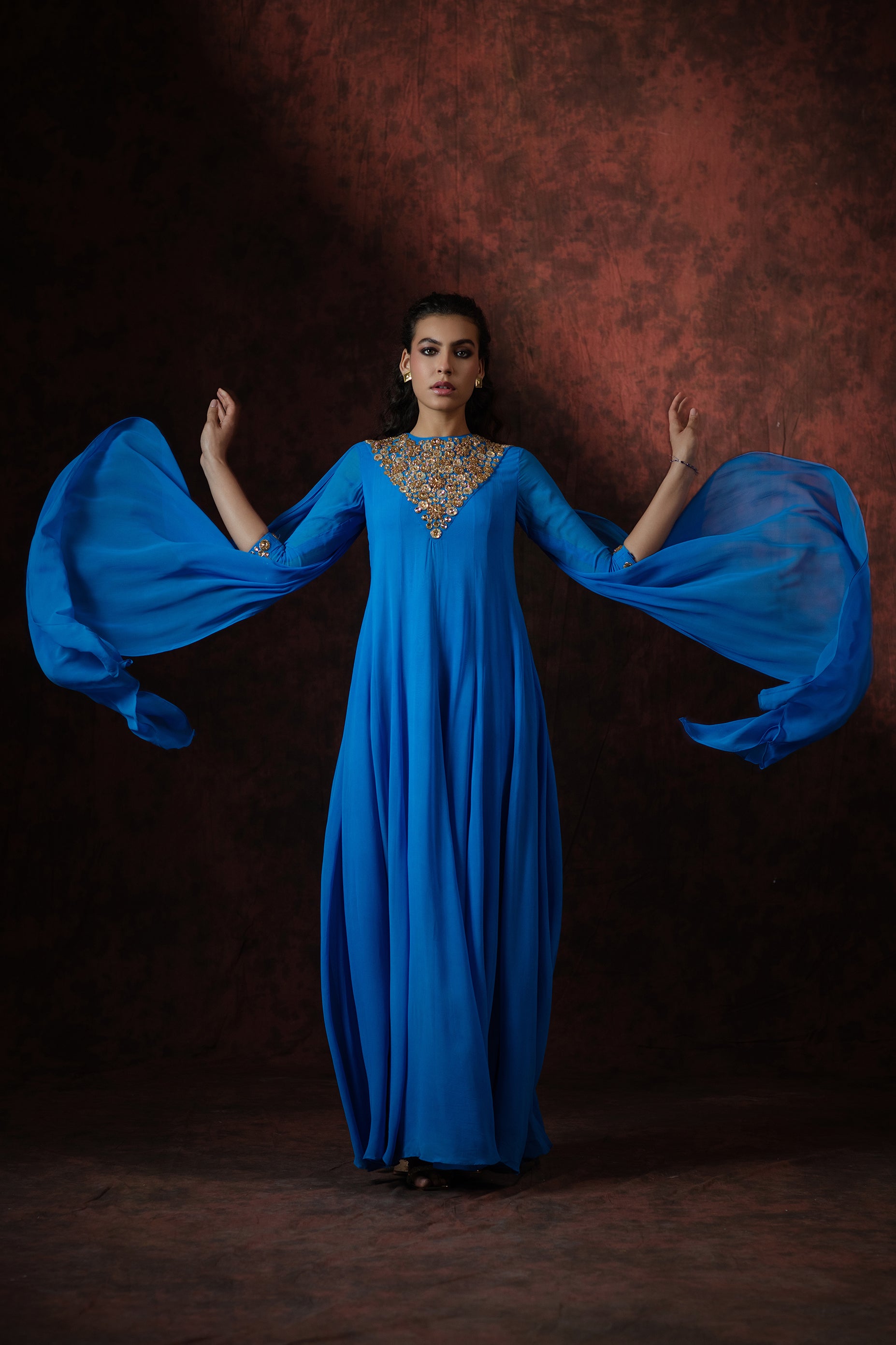 Sapphire Embrace Gown