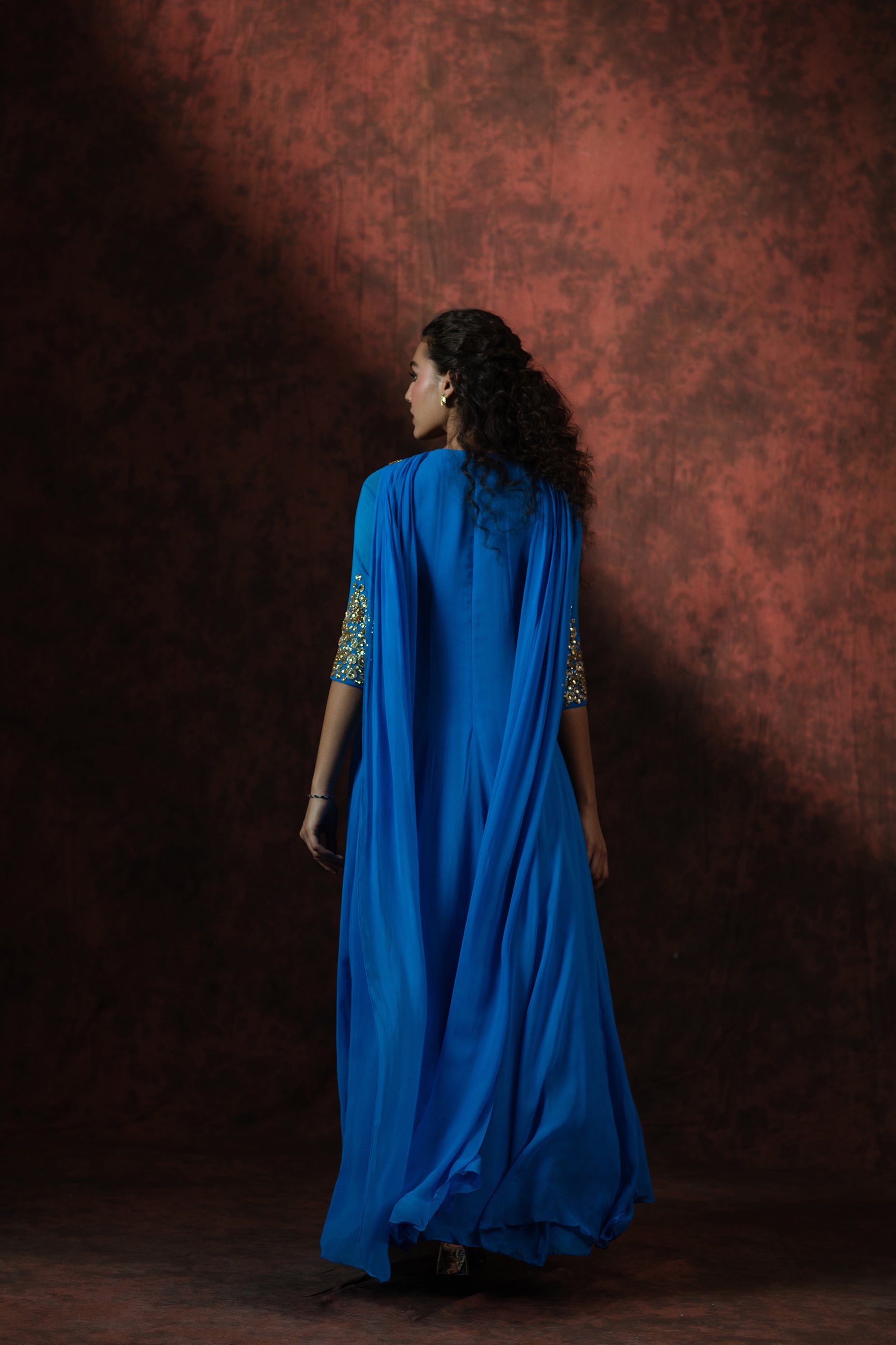 Sapphire Embrace Gown