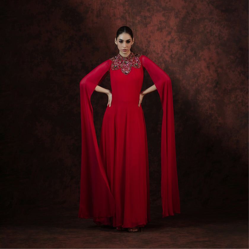 Pink Sandstorm Hand Embroidered Gown