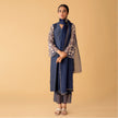 Airy Chanderi Oxford Blue Set