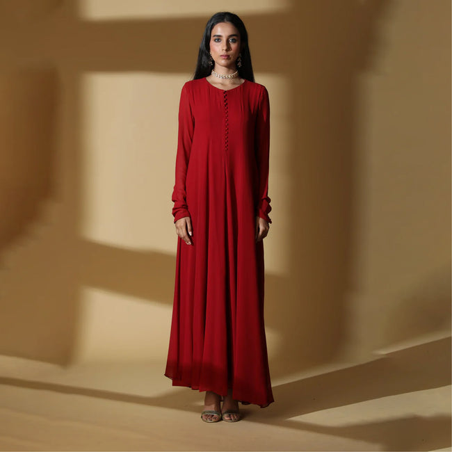 Classic Wine Red Gown