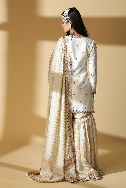 Ivory Brocade Gharara Set 