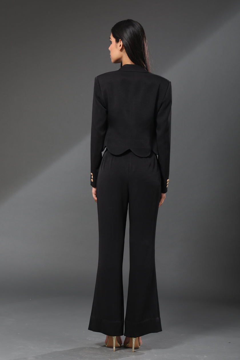 Hawaiin Crepe Scalloped Blazer