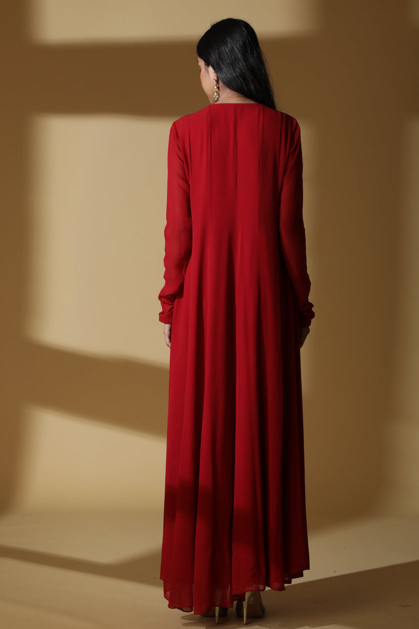 Classic Wine Red Gown