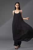 Black Bordeaux Airy Long Dress