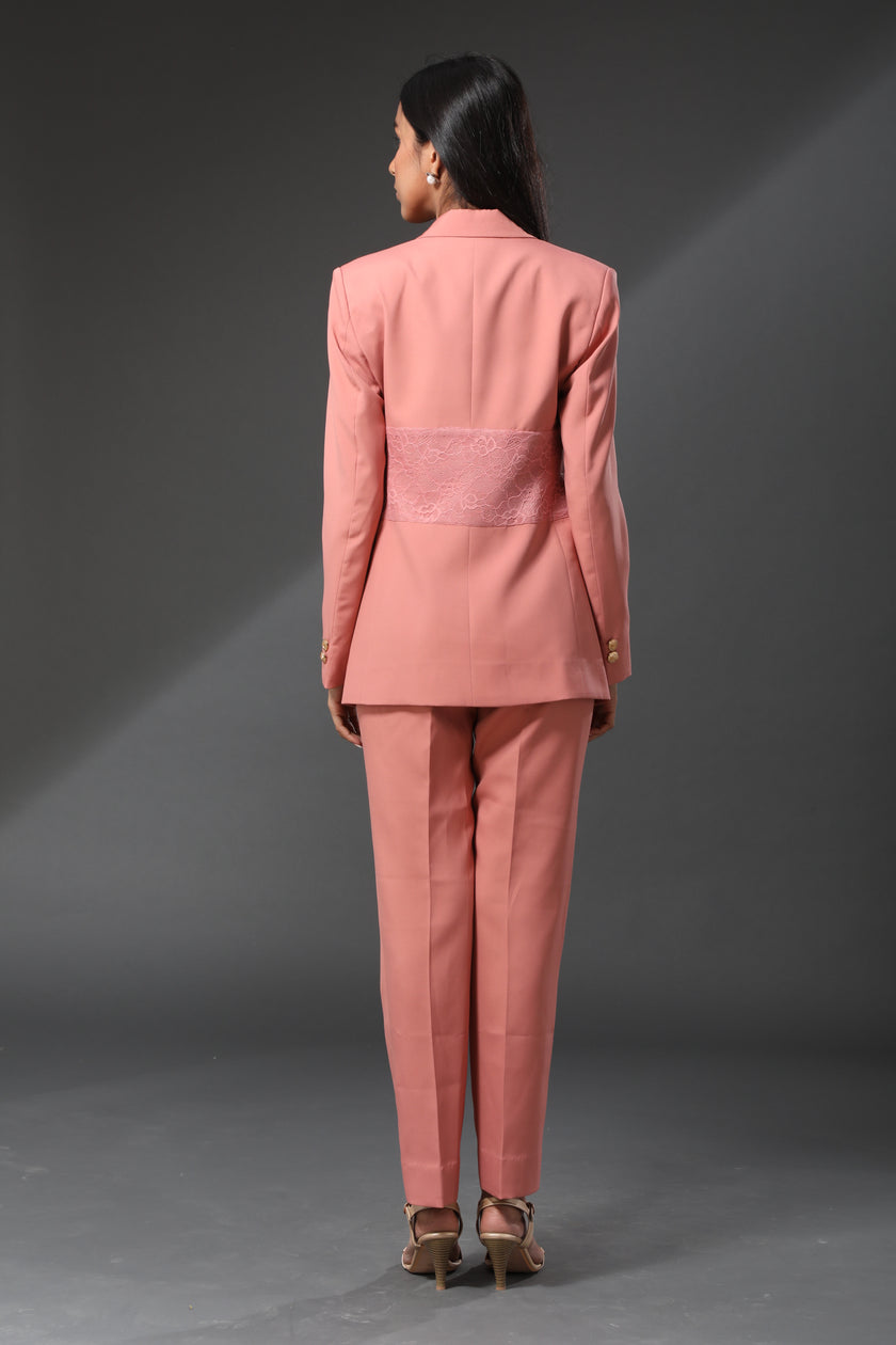 Burnt Coral Lace Trousser